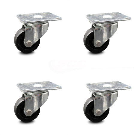 SERVICE CASTER 3 Inch Swivel Top Plate Caster with Polyolefin Wheel, 4PK SCC-C20S314-POD-TP2-4